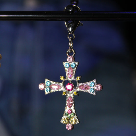 Gemmed Cross Sneaker Pendant