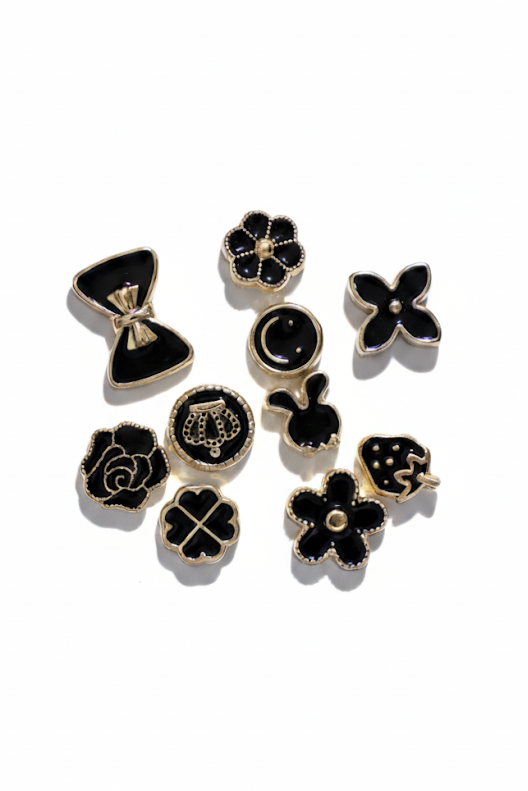 10pc Black Shoelace Charm Set